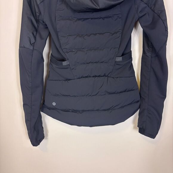 Lululemon Down For It All Black Nylon Hooded Zip Up Puffer Jacket Size 4 - Picture 7 of 11